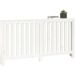 vidaXL Elementskydd vit 153x19x84 cm massiv furu - Tillbehör till värmeelement