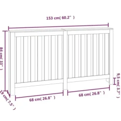 vidaXL Elementskydd vit 153x19x84 cm massiv furu - Tillbehör till värmeelement