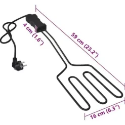 vidaXL Elgrill 1500W, Rostfritt Stål med Isolerat Svart Handtag, BBQ Tändare, Stor Yta 41179
