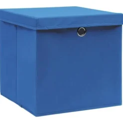 vidaXL Förvaringsboxar med lock 4 st 28x28x28 cm Blå