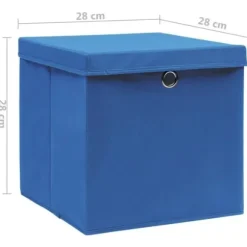 vidaXL Förvaringsboxar med lock 4 st 28x28x28 cm Blå
