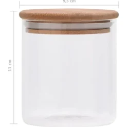 vidaXL Förvaringsburkar i glas med bambulock 6 st 600 ml - Kakburkar