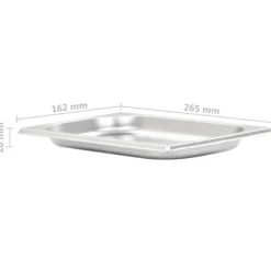 vidaXL Gastronormkantiner 12 st GN 1/4 20 mm rostfritt stål - Kokeribehållare