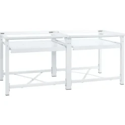 vidaXL Piedestal till tvättmaskin med utdragbara hyllor vit