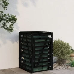 vidaXL Skjul för sopkärl 84x90x128,5 cm svart massiv furu - Ställningar till sopkärl