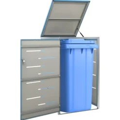 vidaXL Skjul till ett sopkärl 69x77,5x112,5 cm rostfritt stål - Ställningar till sopkärl