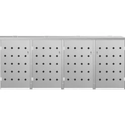 vidaXL Skjul till fyra sopkärl 240 L rostfritt stål - Ställningar till sopkärl