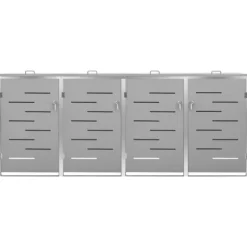 vidaXL Skjul till fyra sopkärl 276,5x77,5x112,5 cm rostfritt stål - Ställningar till sopkärl