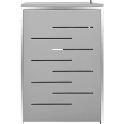 vidaXL Skjul till fyra sopkärl 276,5x77,5x112,5 cm rostfritt stål - Ställningar till sopkärl