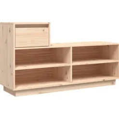 vidaXL Skoskåp 110x34x61 cm massiv furu