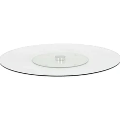 vidaXL Snurrbar serveringsbricka transparent 60 cm härdat glas - Serveringsfat