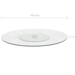 vidaXL Snurrbar serveringsbricka transparent 60 cm härdat glas - Serveringsfat