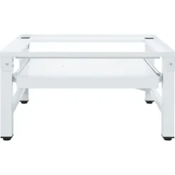 vidaXL Sockel för tvättmaskin med utdragbar hylla vit