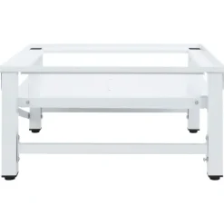 vidaXL Sockel för tvättmaskin med utdragbar hylla vit