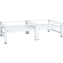 vidaXL Sockel för tvättmaskin med utdragbar hylla vit