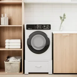 vidaXL vaskemaskinepiedestal med skuffe hvid