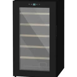 Vinkyl 24 flaskor, 5–20 °C, LED, 43×45×75 cm, svart