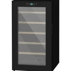 Vinkyl 24 flaskor, 5–20 °C, LED, 43×45×75 cm, svart