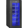 Vinkyl 12 flaskor 30 L 8–18 °C, dubbelt termoelektrisk med glasdörr & LED, touch, svart