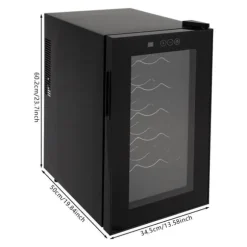 Vinkyl, rymmer 18 flaskor, stilren design,Svart