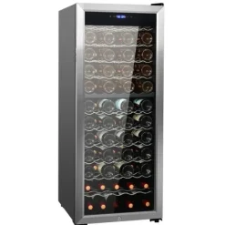 Vinkylare 80 flaskor, Dual Zone, Fristående Kylskåp, LED-ljus, Energisparande, Digital temperaturkontroll