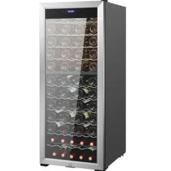 Vinkylare 80 flaskor, Dual Zone, Fristående Kylskåp, LED-ljus, Energisparande, Digital temperaturkontroll