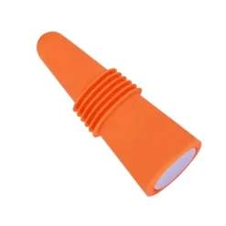 Vinpropp i livsmedelskvalitet, silikon i rostfritt stål, 6,1x2,35 cm, dekorativa, praktiska, återanvändbara vinkorkar för dekoration, orange