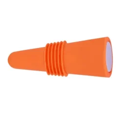 Vinpropp i livsmedelskvalitet, silikon i rostfritt stål, 6,1x2,35 cm, dekorativa, praktiska, återanvändbara vinkorkar för dekoration, orange
