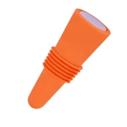 Vinpropp i livsmedelskvalitet, silikon i rostfritt stål, 6,1x2,35 cm, dekorativa, praktiska, återanvändbara vinkorkar för dekoration, orange