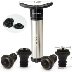 Vinslutare vakuum - Sommelier - Svart - Zinklegering - Långvarig förvaring - Luftisolering