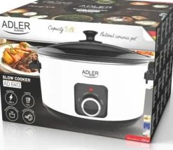 Virtuvinis kombainas Adler | Lėta viryklė | AD 6413w | 290 W | 5,8 L | Programų skaičius 3 | Baltas