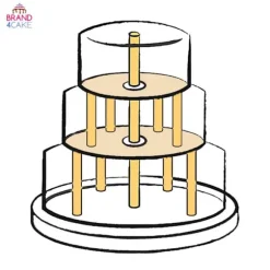 3-vånings tårtfat 40/24/18 cm Brand4Cake