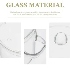 Värmebeständig glaskastrull med lock - 1900 ml spishäll för pasta, soppa, mjölk och barnmat - Säker och hållbar