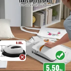 Värmepress 9 x 9 i bärbar enkelpress för sublimation, överföring av DIY T-shirt.