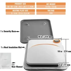 Värmepress 9 x 9 i bärbar enkelpress för sublimation, överföring av DIY T-shirt.