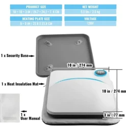 Värmepress 9x9 Portable Easy Press, Sublimeringsöverföringsskrivare för DIY T-shirt, kompakt och enkel att använda