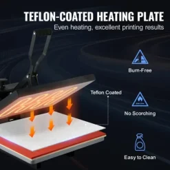 Värmepressmaskin 16 x 20, Sublimeringsöverföringsskrivare för DIY T-shirt, snabbt värme, digital temperaturkontroll