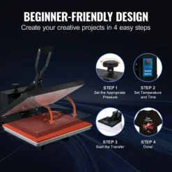 Värmepressmaskin 16 x 20, Sublimeringsöverföringsskrivare för DIY T-shirt, snabbt värme, digital temperaturkontroll