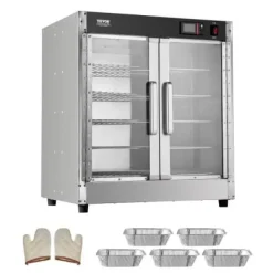 Värmeskåp för mat, 5 nivåer rostfritt stål, justerbara hyllor, förvaring