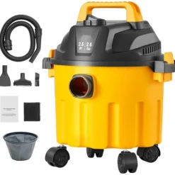 Våt/Torr Verkstadssug 10L 2 Peak HP, Komplett Tillbehörskit, Gul, Kraftfull och Mångsidig