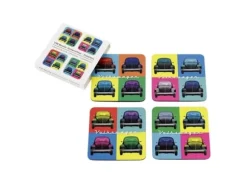VW Beetle flerfarvet glasbrikker 4 stk.