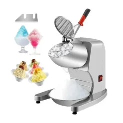 300W 95 kg/h effektiv elektrisk dubbelbladig iskrossmaskin med stor ishink och isskål, användarvänliga detaljer, bred applikation