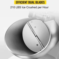 300W 95 kg/h effektiv elektrisk dubbelbladig iskrossmaskin med stor ishink och isskål, användarvänliga detaljer, bred applikation