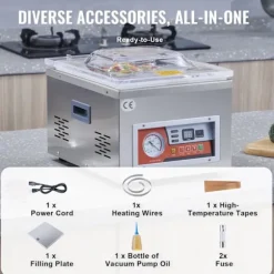 260W 100 Kpa kammarvakuumförslutare för mat, kött och marinader, vakuumförpackningsmaskin för kök, lätt att använda