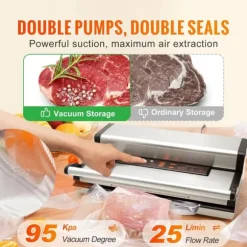 130W 90 Kpa multifunktionell vakuumförseglingsmaskin för torr och våt mat, effektiv värmeavledning, säker att använda