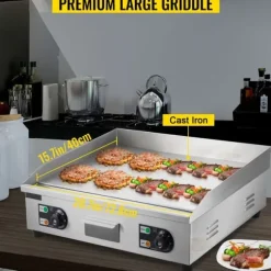 4400W 50-300°C justerbar 72,8x40 cm elektrisk stekpanna, stor kokyta, exakt temperaturkontroll, lätt att använda och rengöra