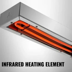 1000W 30-85°C pommes frites värmelampa med avtagbar avloppsbräda och panna, jämn värmefördelning, snabb uppvärmning