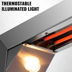 1000W 30-85°C pommes frites värmelampa med avtagbar avloppsbräda och panna, jämn värmefördelning, snabb uppvärmning