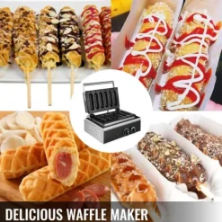 1500W elektrisk korvvåffelmaskin, effektiv och snabb uppvärmning, exakt temperatur- och tidskontroll, genomtänkta detaljer