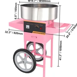 1050W elektrisk sockervaddsmaskin med vagn för olika fester, lämplig för de flesta sorters socker, hög säkerhet, lätt att manövrera